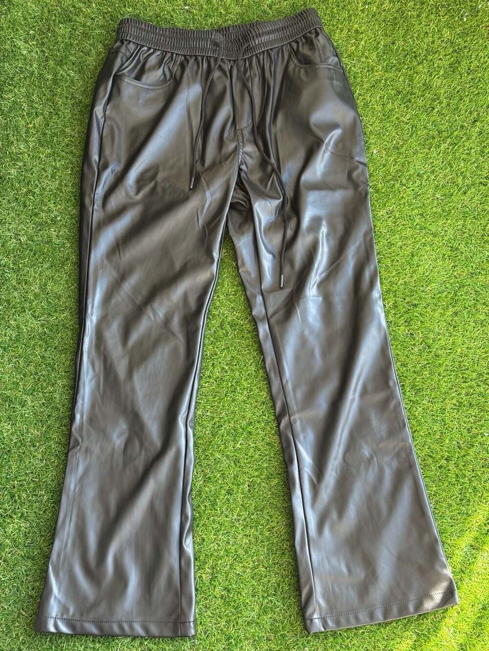 Manfinity Men's Faux Leather Drawstring Jogger Pants